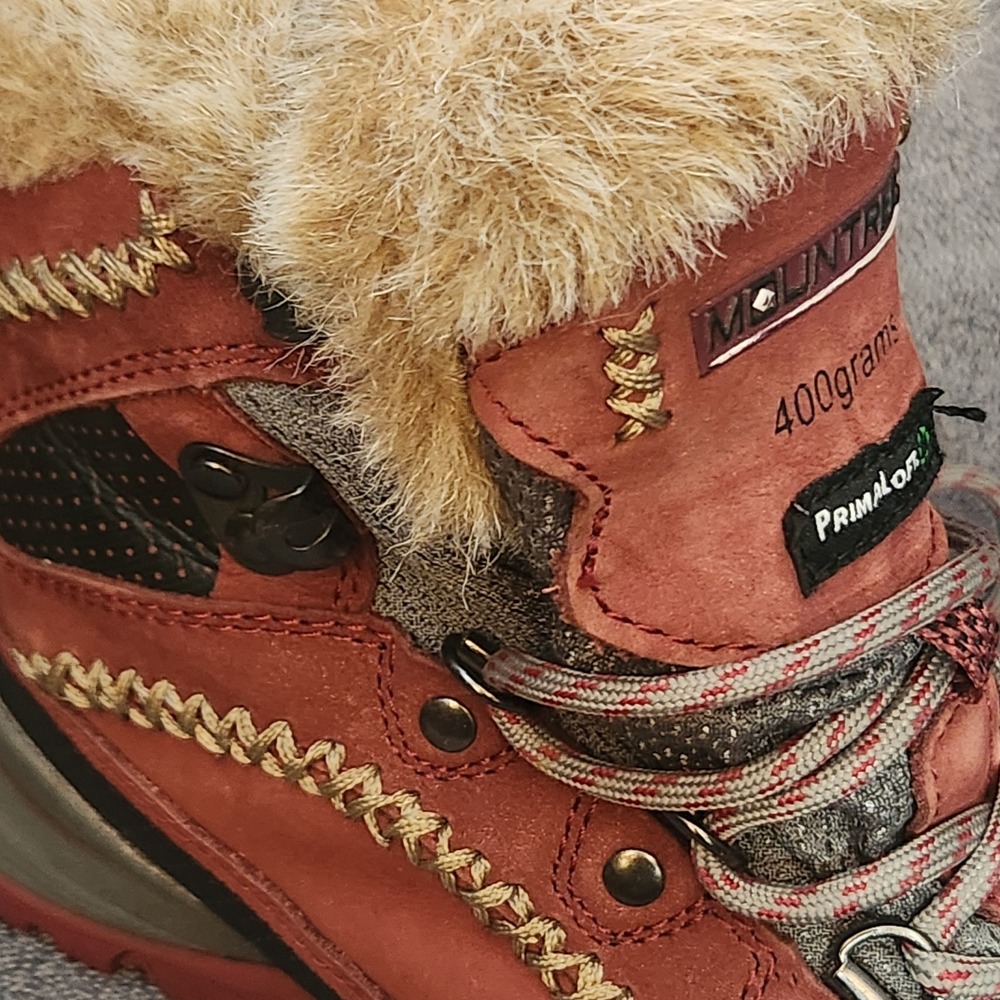 Mountrek Brook Path NWOT Mid Hiking Boots Women 8.5W Red Excellent (Primaloft) - Picture 9 of 14